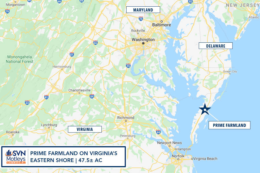 Image for Jul 14 @  1:00PM EDT - Jul 14 @  1:30PM EDT - Public Auction - Live and online - City Of Bloxom, VA 23308 - Located At Turkey Run RD & Langford Highway - Tract 1 And Tract 2 Of Farm Land - 47.50 & 38.37 Acres