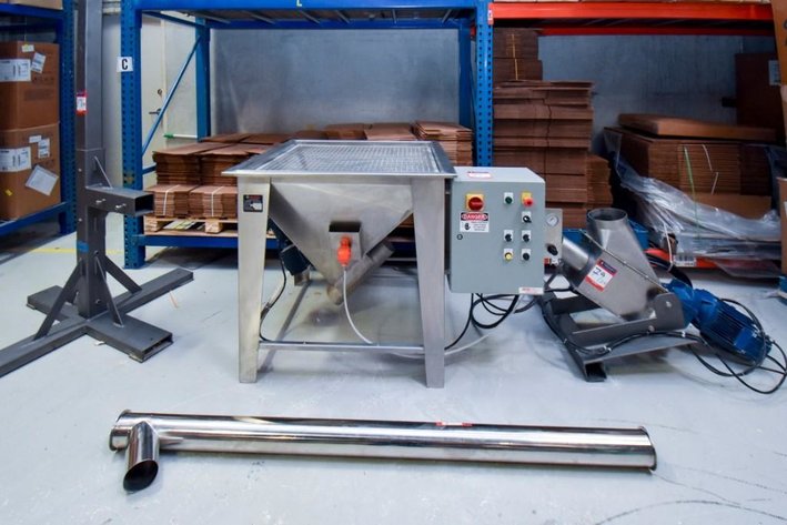 Image for **SOLD**MJK0159 AMS Powder Hopper with Auger Screw and Stand