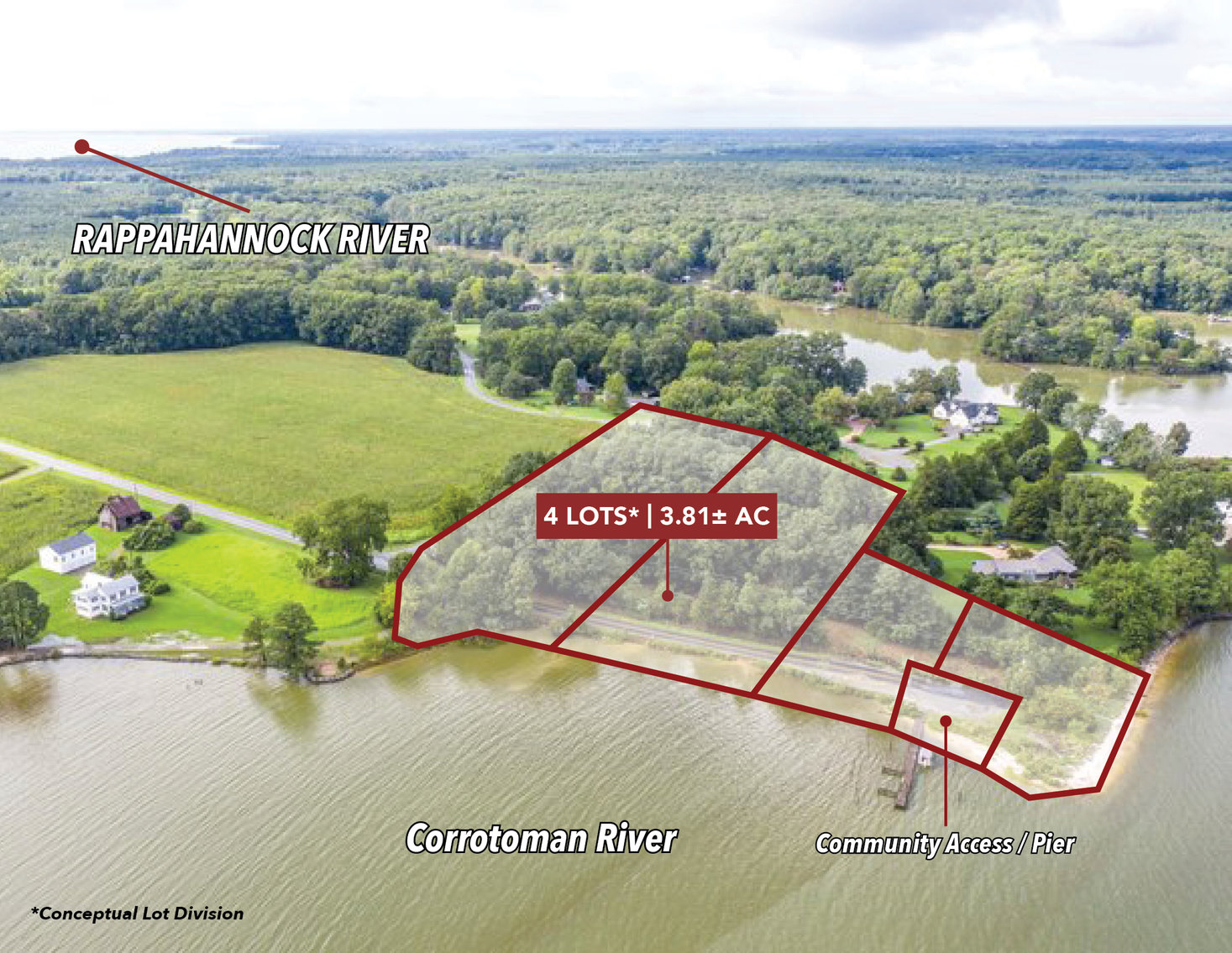 4 Lots Three Lots w/ Water Access & 1 Waterfront Lot 3.81 ± AC