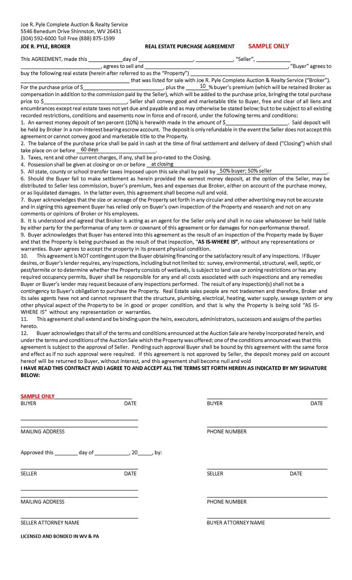 Real Estate Purchase Agreement 