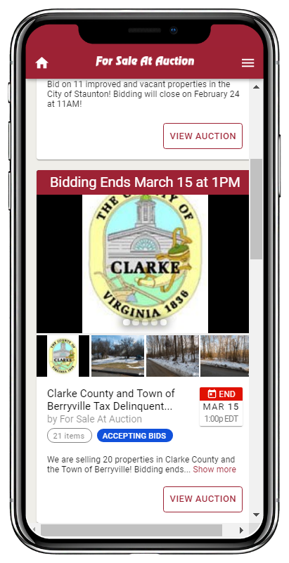 Image for Clarke County and Town of Berryville Tax Delinquent Real Estate Auction