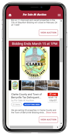 Image for Clarke County and Town of Berryville Tax Delinquent Real Estate Auction