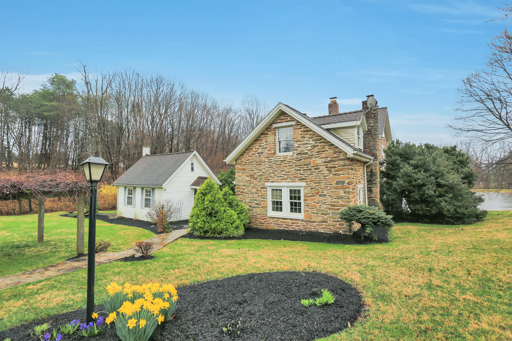 Image for 3 BR, 2.5 BA HISTORIC STONE HOME W/ DETACHED 2 CAR GARAGE & SUMMER HOME OVERLOOKING POND ON 14.04+/- AC