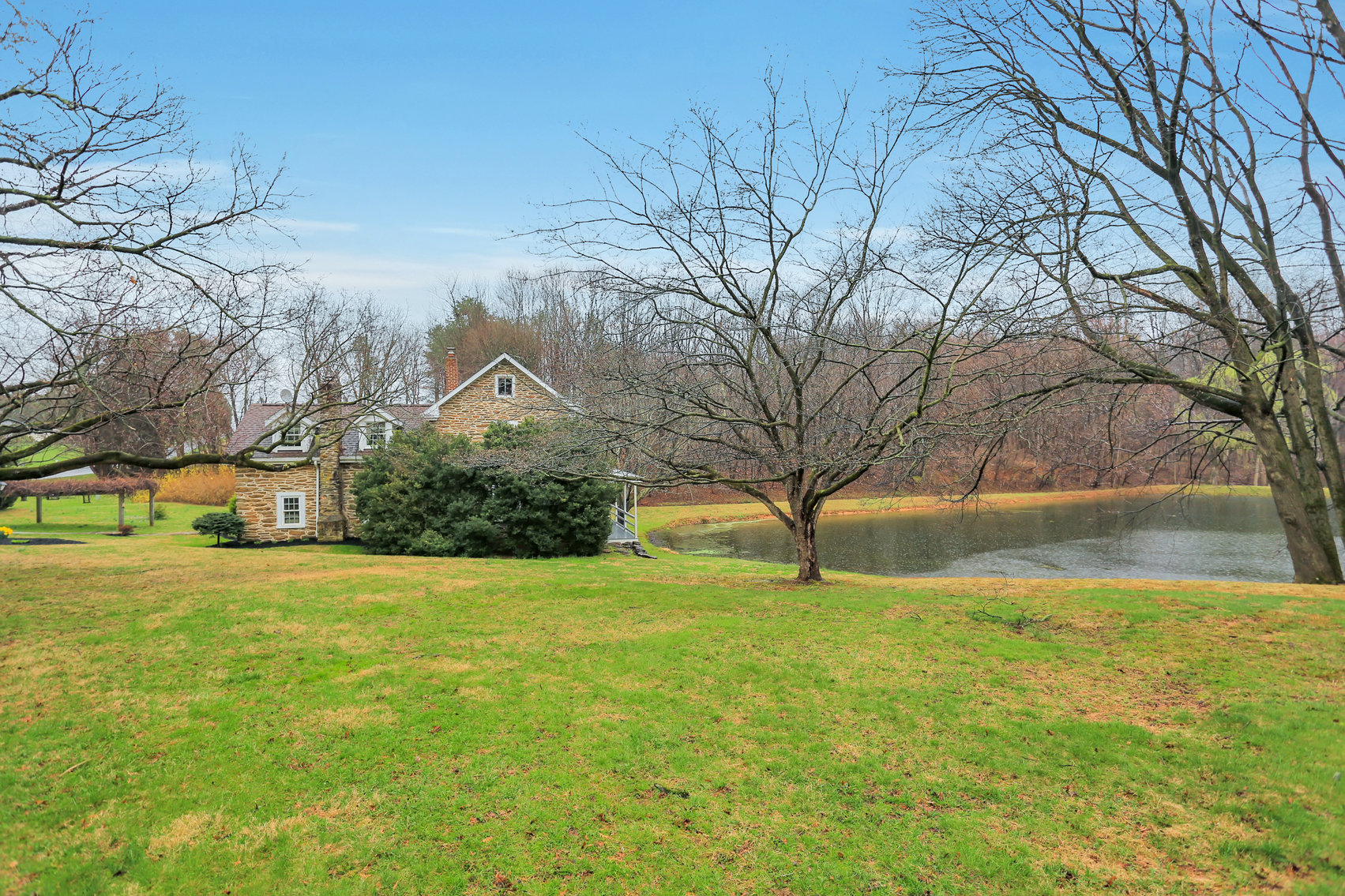Image for 3 BR, 2.5 BA HISTORIC STONE HOME W/ DETACHED 2 CAR GARAGE & SUMMER HOME OVERLOOKING POND ON 14.04+/- AC