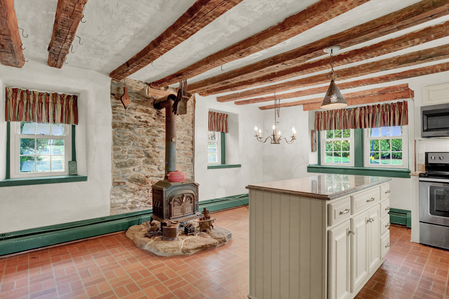 Image for 3 BR, 2.5 BA HISTORIC STONE HOME W/ DETACHED 2 CAR GARAGE & SUMMER HOME OVERLOOKING POND ON 14.04+/- AC