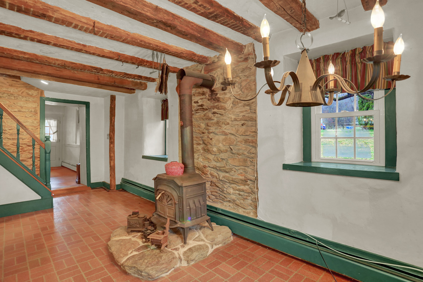 Image for 3 BR, 2.5 BA HISTORIC STONE HOME W/ DETACHED 2 CAR GARAGE & SUMMER HOME OVERLOOKING POND ON 14.04+/- AC