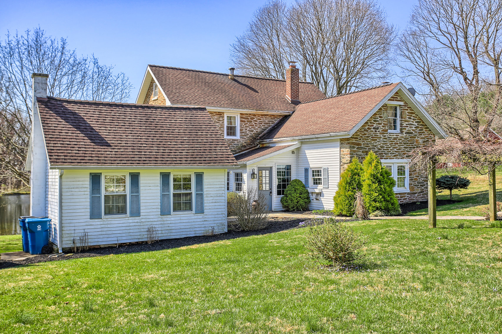 Image for 3 BR, 2.5 BA HISTORIC STONE HOME W/ DETACHED 2 CAR GARAGE & SUMMER HOME OVERLOOKING POND ON 14.04+/- AC