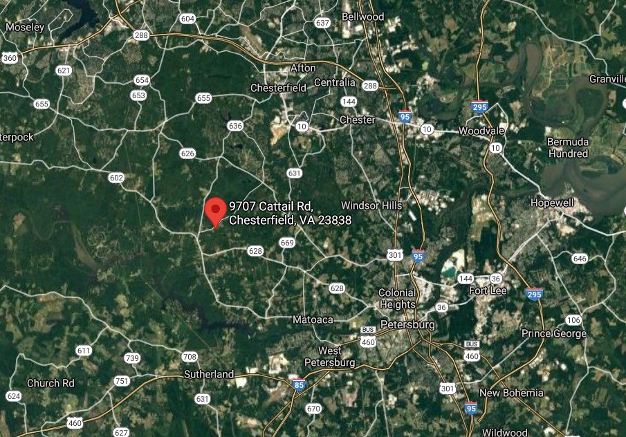 Image for Chesterfield Residential Renovation/Redevelopment Opportunity - 1 BR / 1 BA Single Family Home – 1 AC Lot Near Pocahontas State Park & Lake Chesdin – 9707 Cattail Rd., Chesterfield, VA 23838