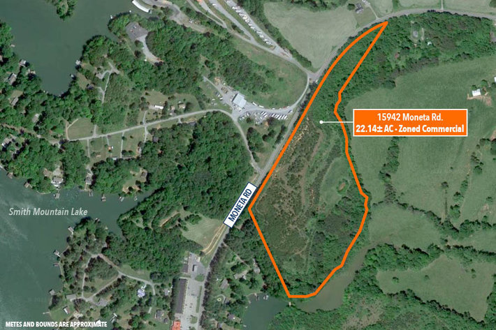 Image for Smith Mountain Lake | 22.14± AC | Lakefront | Adjacent to Bridgewater Bay | Public Water & Sewer Available | Zoned Commercial | Prime Road Frontage on Moneta Road | Accelerated Sale | Bid Live or Online | Property #3 of 7