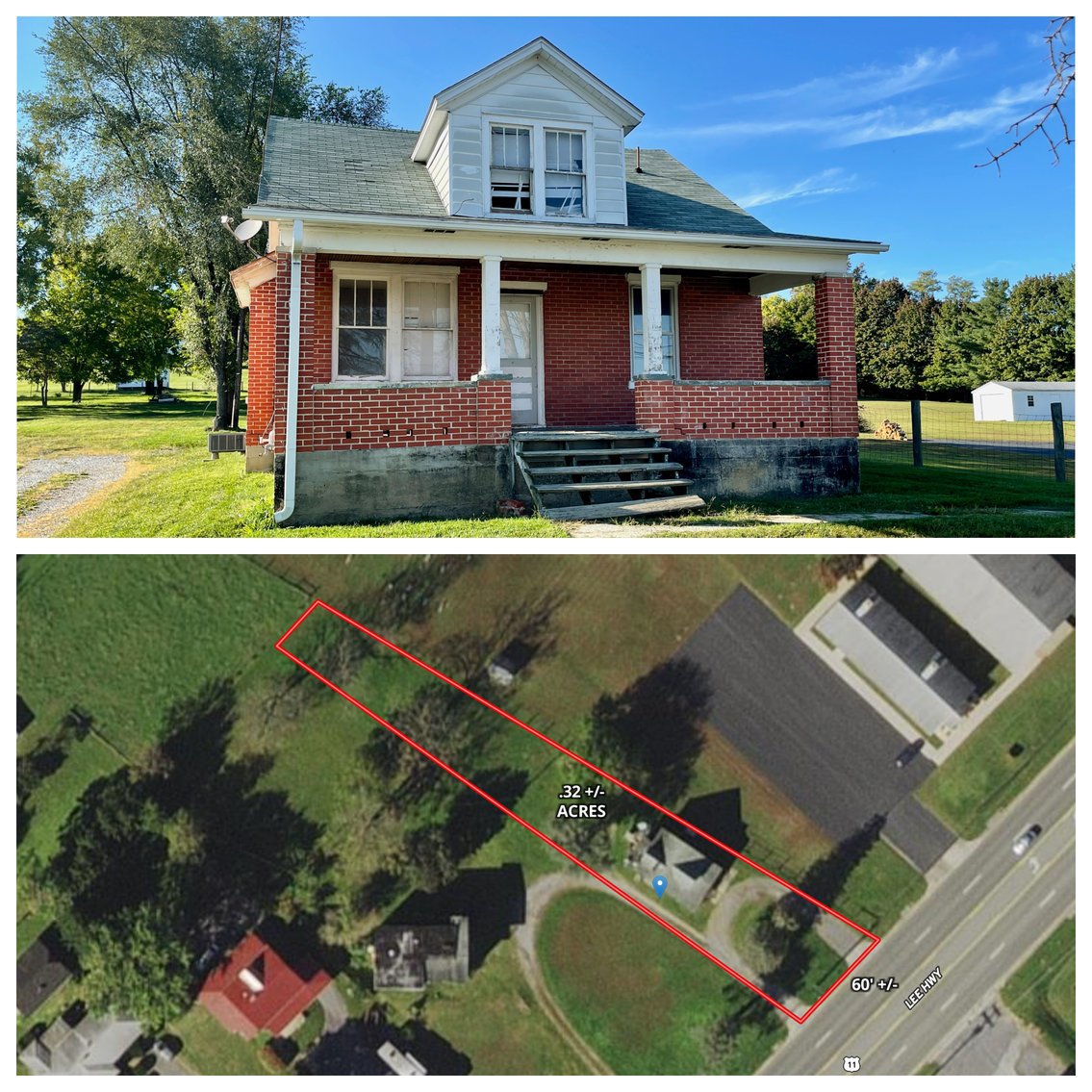 Image for .32 +/- Acres w/3 BR/1 BA Brick Structure Fronting Rt. 11 (Lee Hwy.) in Augusta County, VA--SELLING to the HIGHEST BIDDER!!