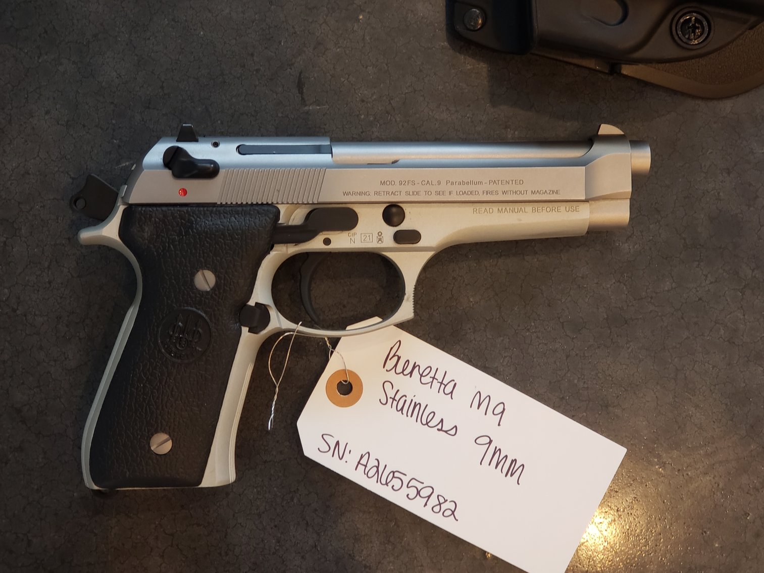 Beretta M9 Stainless 9MM Pistol SN: A2655982