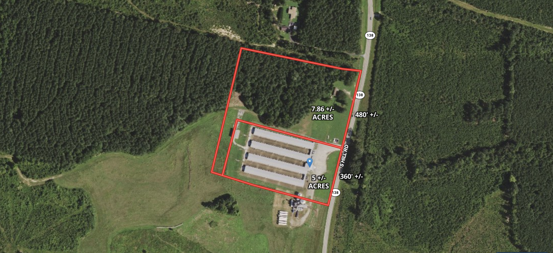 Image for Combination of No. 1 and 2 -- 4 Poultry Houses, Office, Egg Room & Detached Warehouse/Shop on 5 +/- Acres AND 7.86 +/- Acres w/Single Wide Mobile Home & Mature Timber in Lunenburg County, VA--SELLING to the HIGHEST BIDDER!!