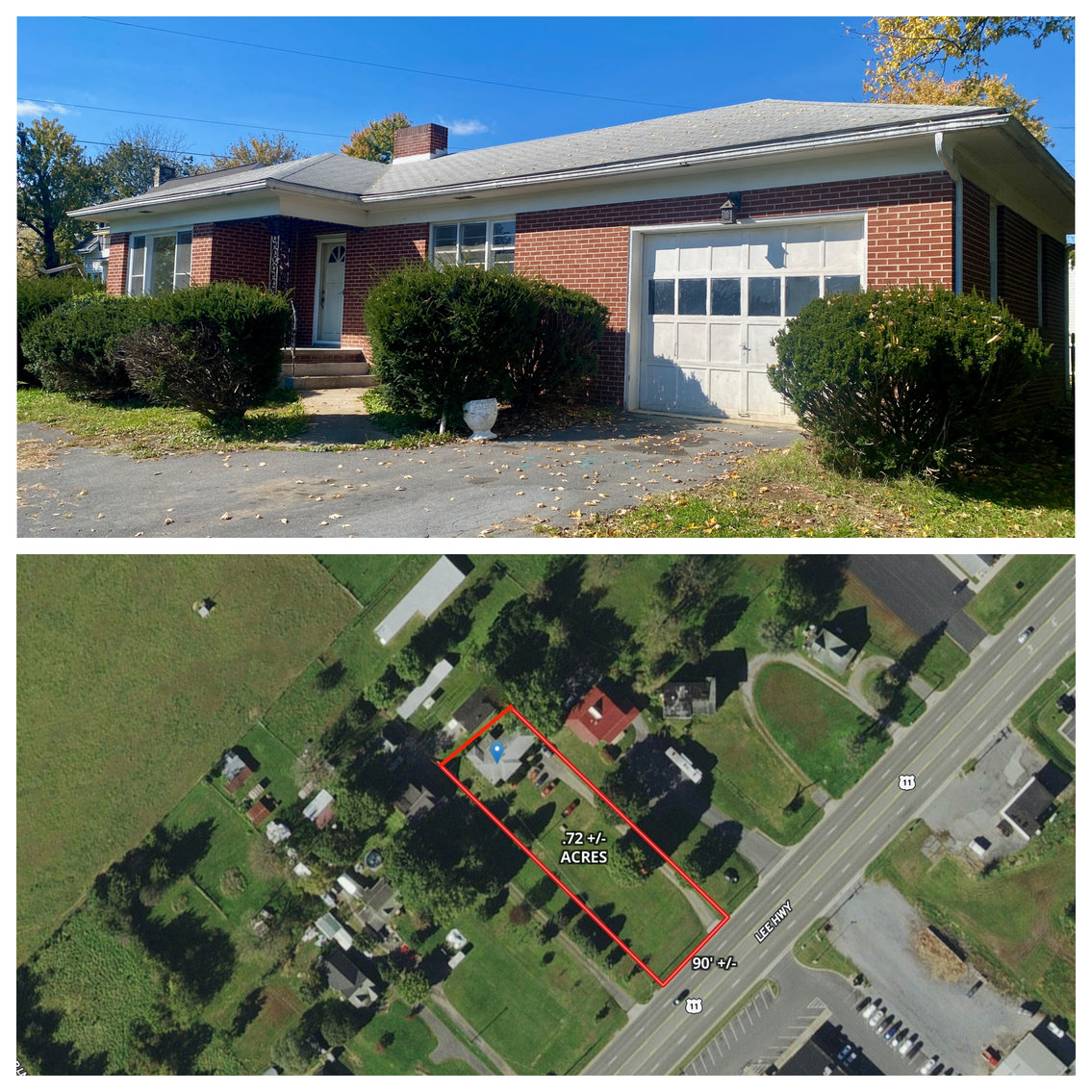 Image for 2 BR/2 BA Brick Home w/Basement on .72 +/- Acres Fronting Rt. 11 (Lee Hwy) in Augusta County, VA--SELLING to the HIGHEST BIDDER!!