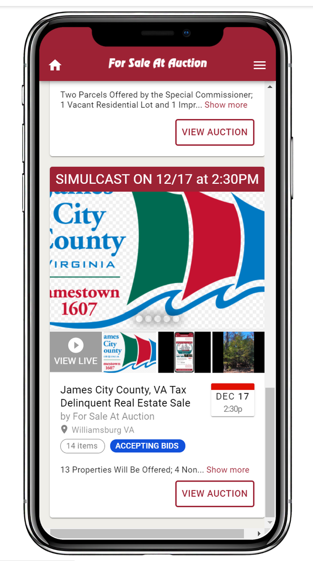 James City County, VA Tax Delinquent Real Estate Sale