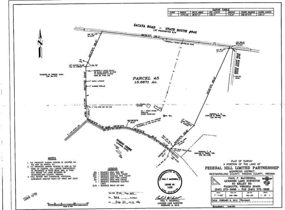 Accelerated Sale Waterfront Land/Lot Nomini Creek 15.67 ± Acres