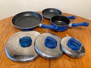 T-Fal Nonstick Set of 2 Skillets and 1 Saucepan with Lids