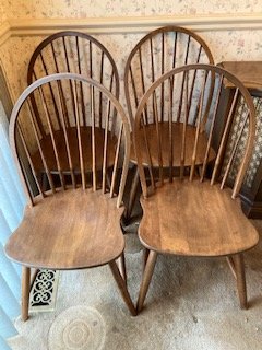 Four Spindle Back Kitchen Chairs