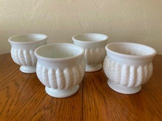 Lot of 4 Milk Glass Planters
