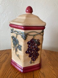 Nonni's Ceramic Hexagon Hand painted Cookie Jar 12"