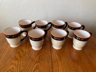 Pfaltzgraff "Margarita" Stoneware Mugs Lot of 8