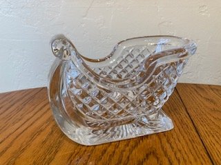 Glass Santa Sled Bowl  7x4