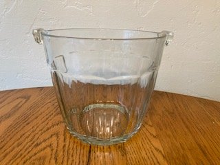 Vintage Glass Ice Bucket, No handle 6.5"