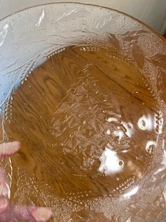 Vintage 13" Glass Platter with Christmas Tree