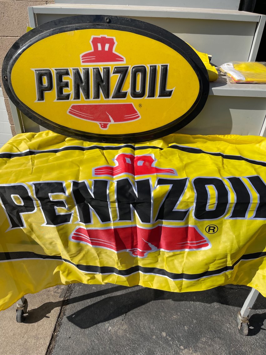 Pennzoil Sign And Banners