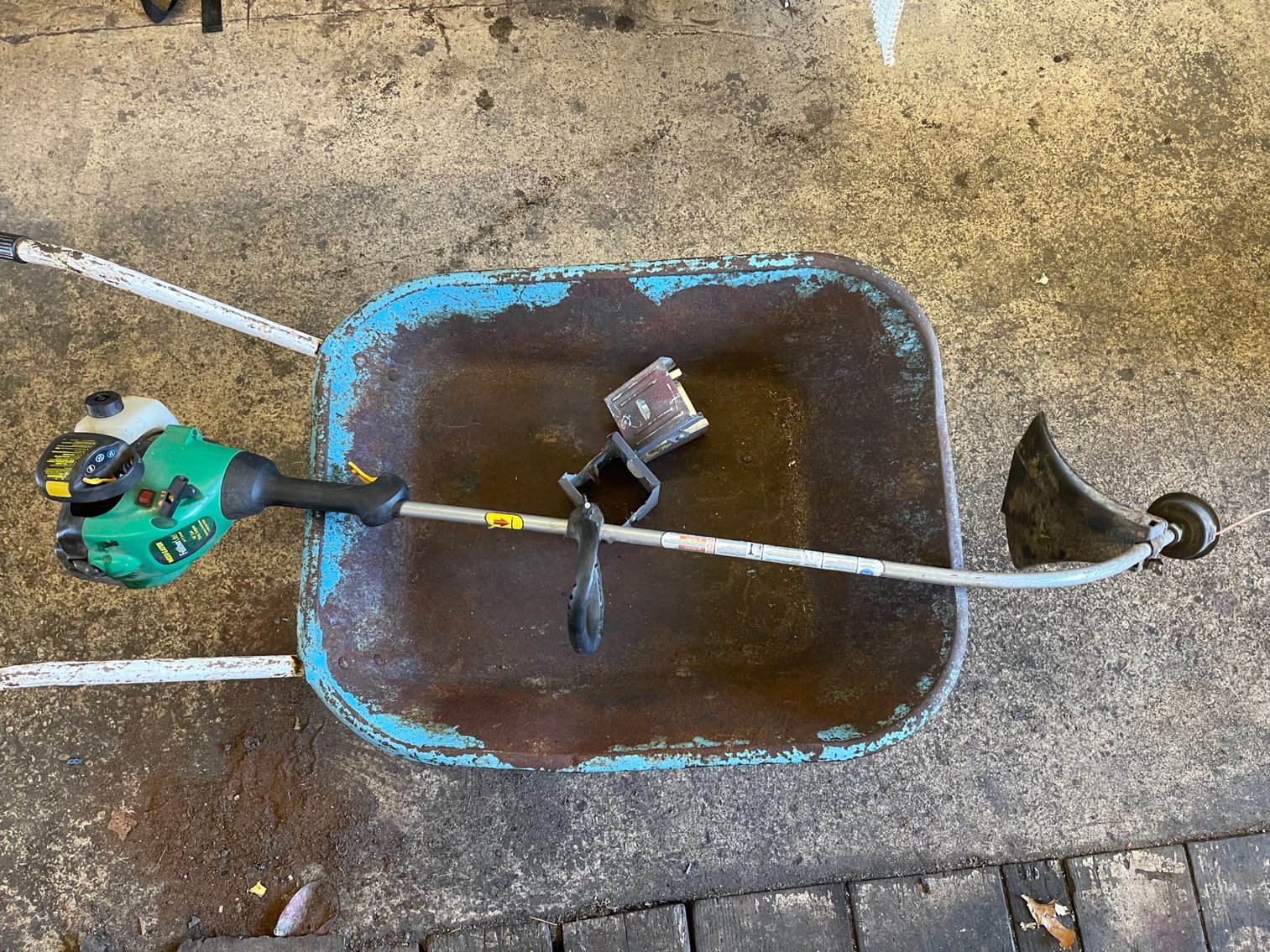 Wheel barrow and Weed Eater