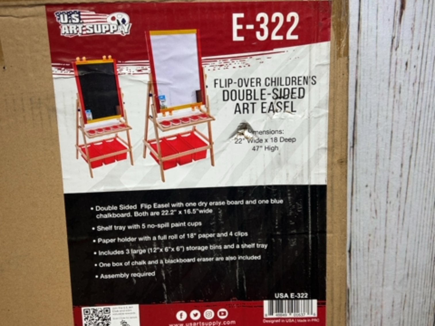 US art supply double sided art easel 