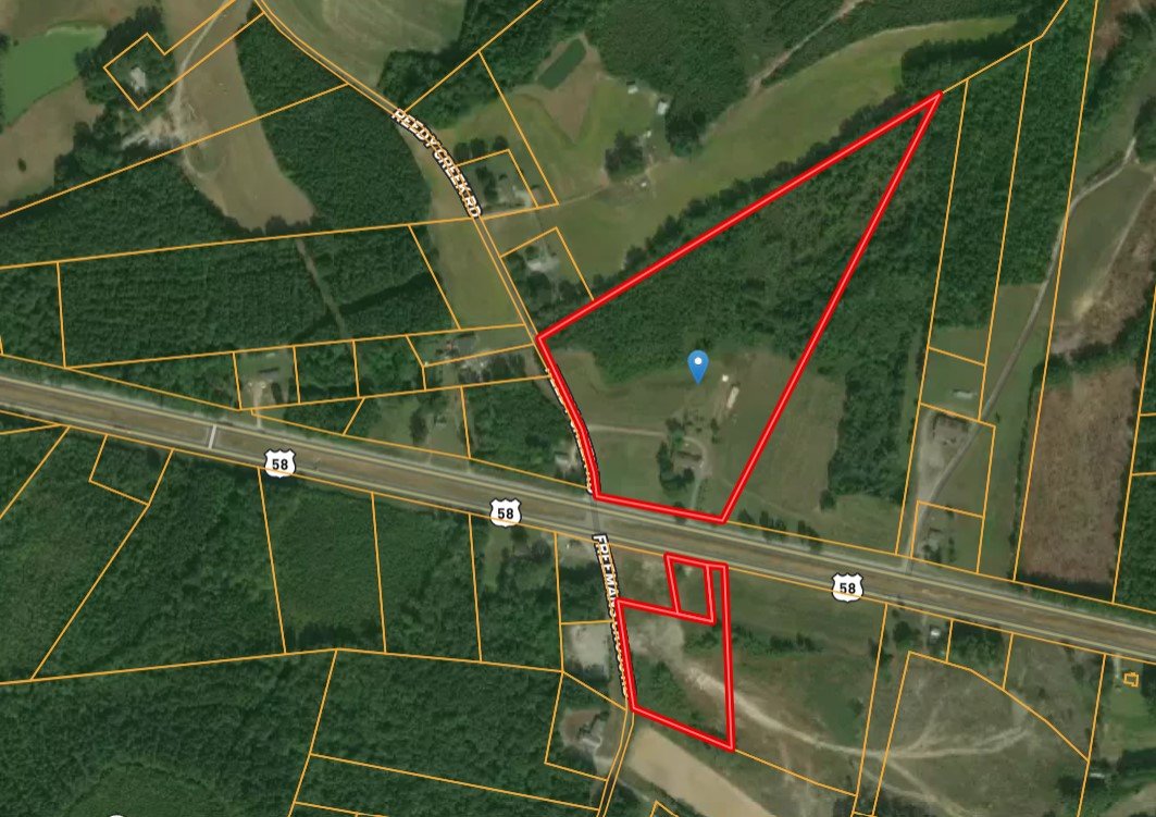 Trustee Sale 3 bedroom 3 bath 2,236 +/ sf Brick Rancher on 23.96 +/ acres on Hwy. 58