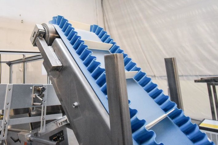 Image for ***SOLD***MJK0849 Food Grade Cleated Incline Conveyor