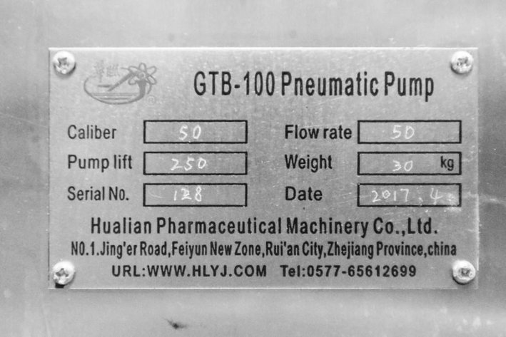Image for ***SOLD*** MJK0851 Pneumatic Pump GTB-100