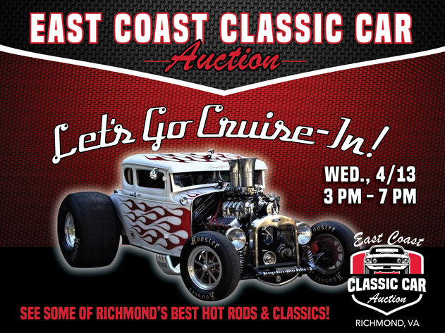 Image for East Coast Classic Car Auction Cruise-In and Preview | Preview Auction Inventory and See Some of Richmond's Best Hot Rods and Classics!