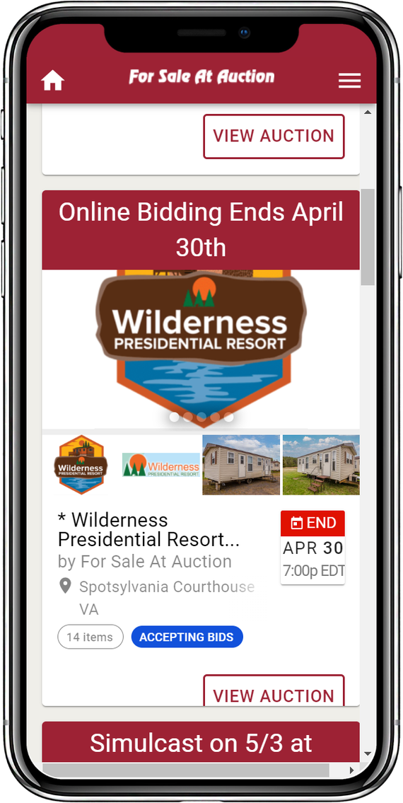 Image for Wilderness Presidential Resort Online-Only RV Auction
