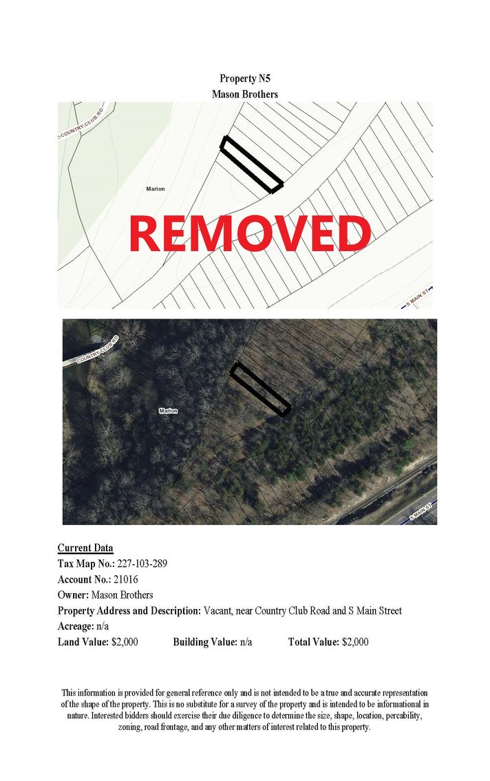 Image for REMOVED - 5 NJS - Vacant, near Country Club Road and S Main Street