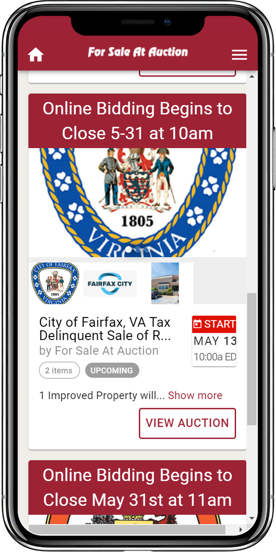 City of Fairfax, VA Tax Delinquent Sale of Real Estate