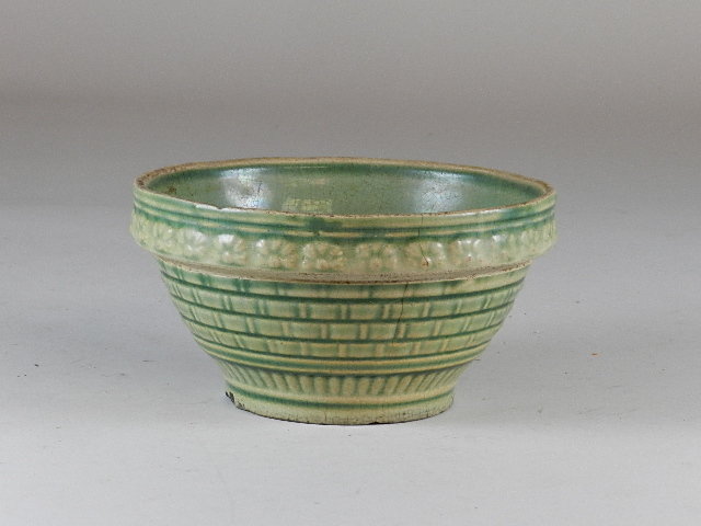 Green Yellowware Mixing Bowl