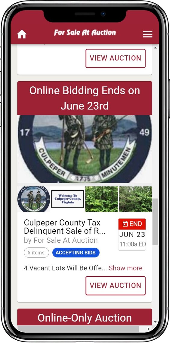 Culpeper County Tax Delinquent Sale of Real Estate