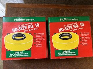 Lot of 2 New Fluidmaster Wax Toilet Bowl Gaskets