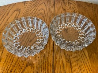 Vintage Kig Malaysia Cut Glass Bowls/Ashtrays Lot of 2