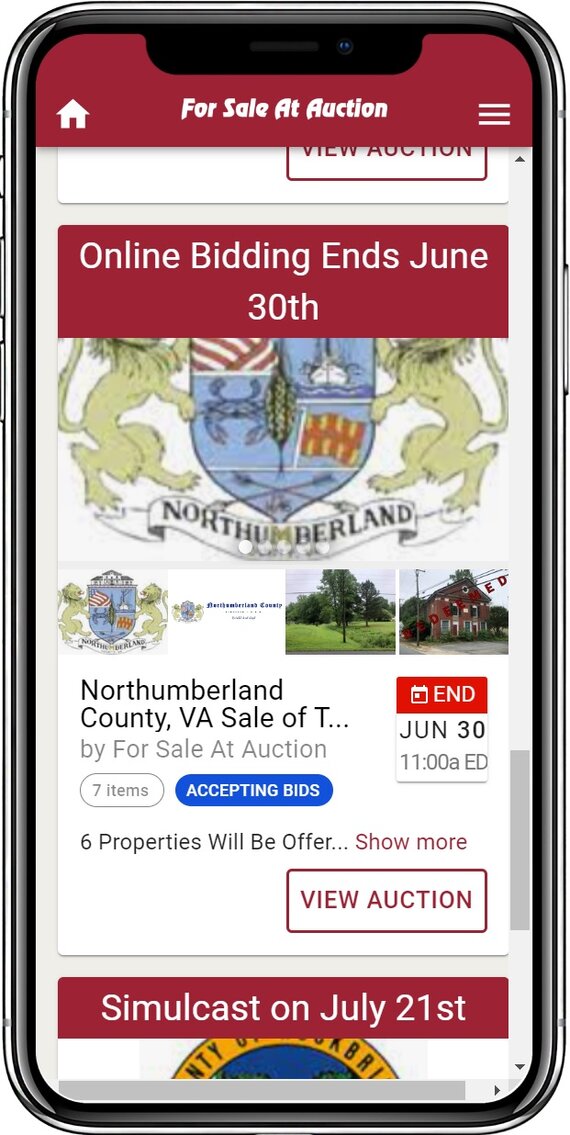 Northumberland County, VA Sale of Tax Delinquent Real Estate