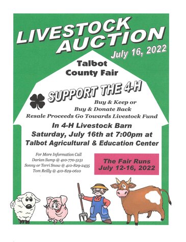 Image for Jul 16, 2022 4-H Livestock Auction - Talbot County Fair