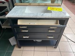 ALLEN & ROTH 36" COMFORT HEIGHT SINGLE SINK VANITY W/ MARBLE TOP