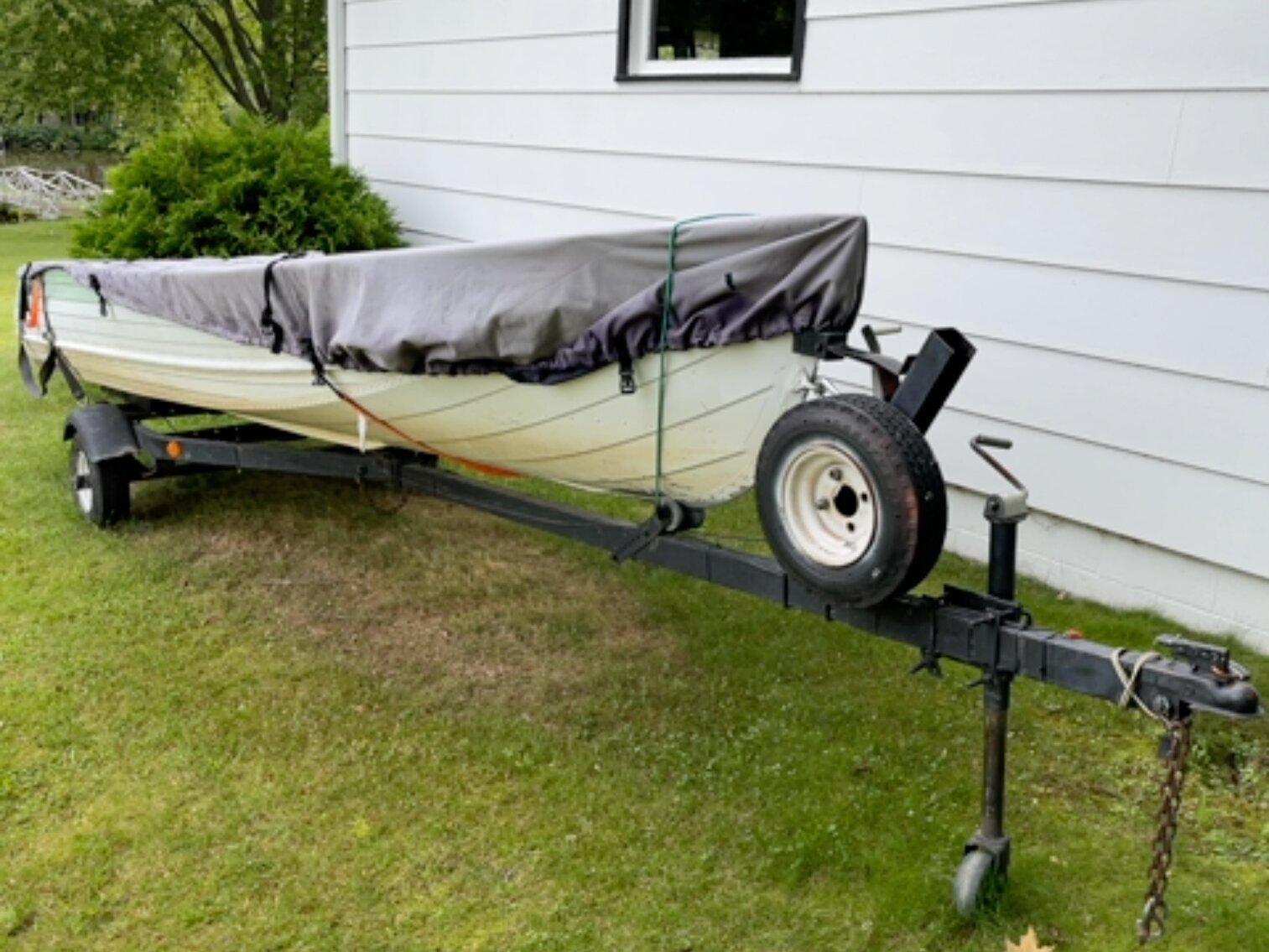 14’ Boat on Trailer with Evinrude Motor