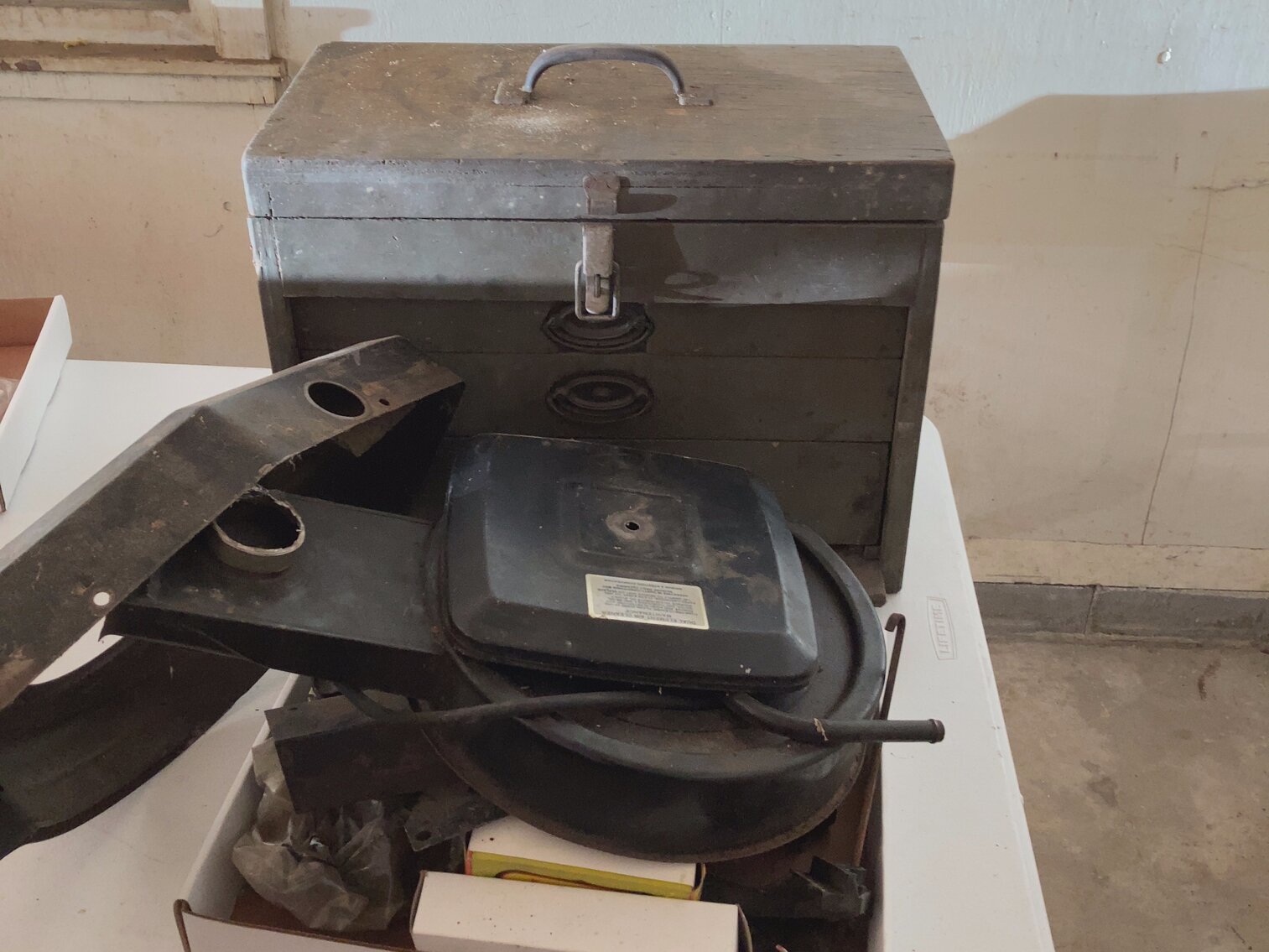 Toolbox with Miscellaneous Car Parts