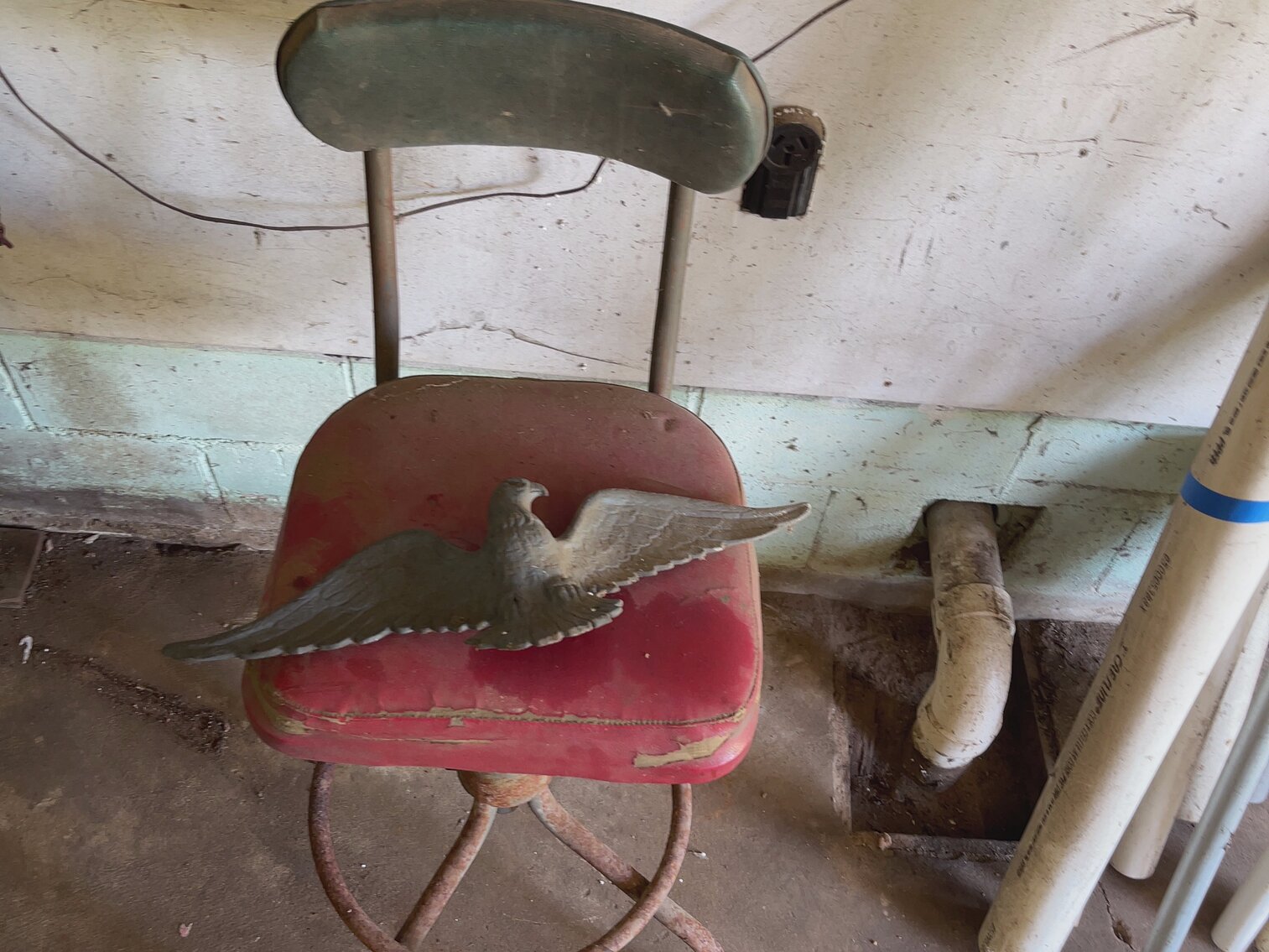 Old Bar Stool and Eagle