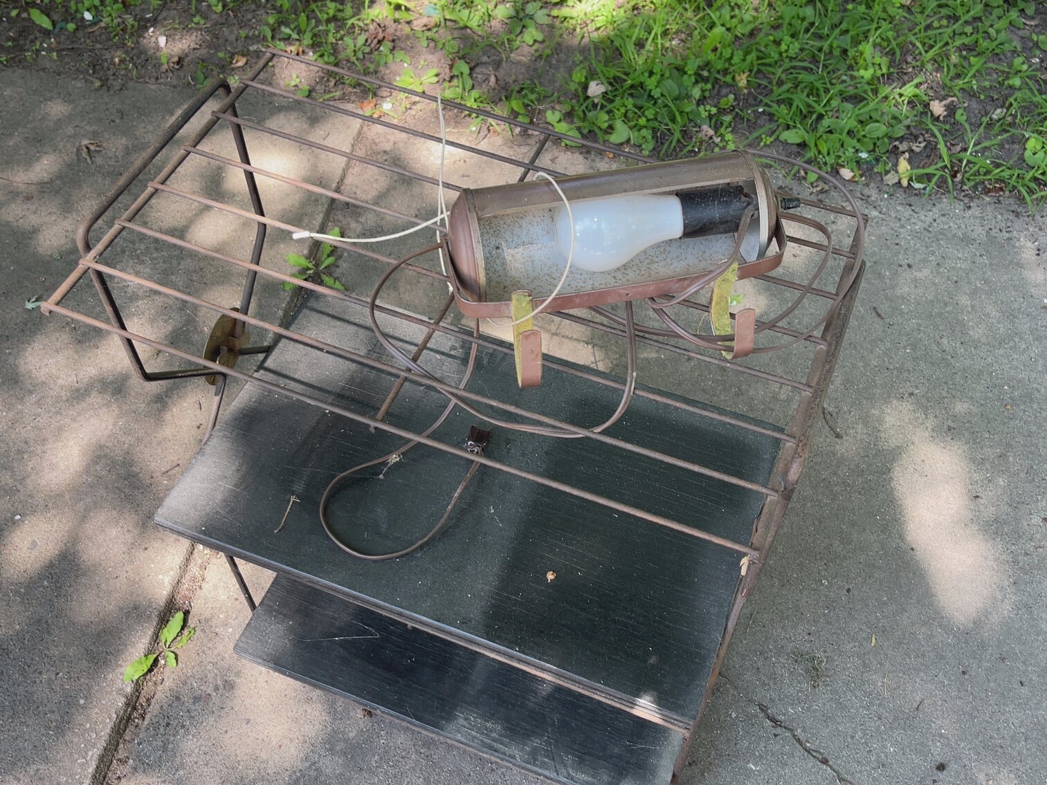 Metal Rack with Wood Shelves