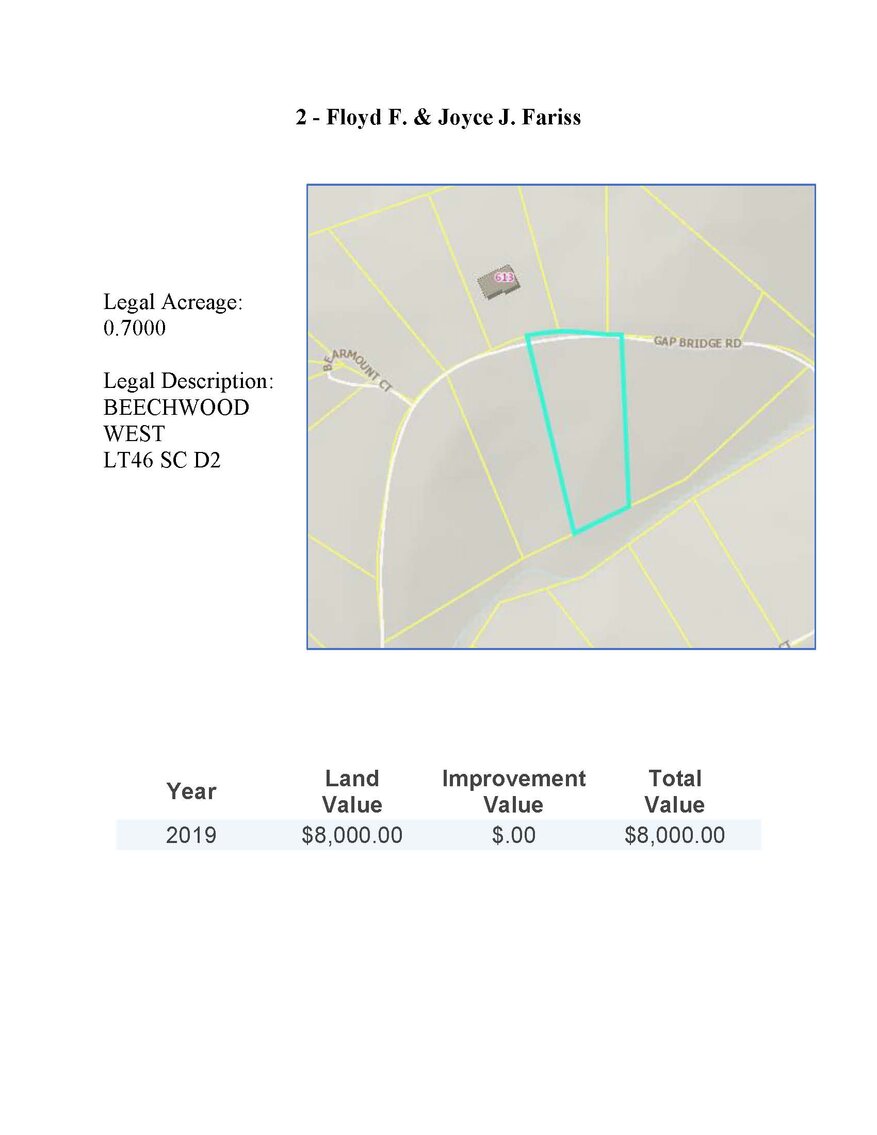 Image for N-2 0.7 acre +/- on Gap Bridge Road, Lot 46 Section D2