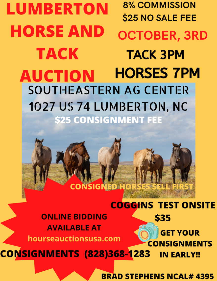 LUMBERTON HORSE AUCTION OCT 3RD